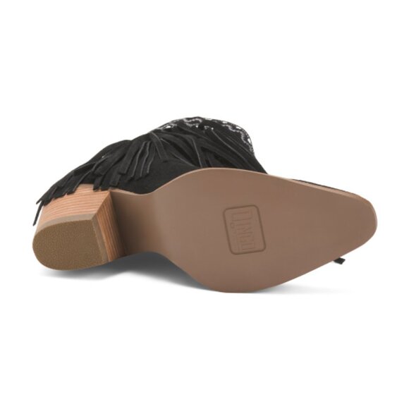 DINGO Made In Mexico Suede Fringe Tapadero Booties - Picture 3 of 3